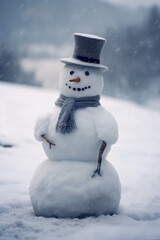 Fototapeta premium Snowman. Generative AI