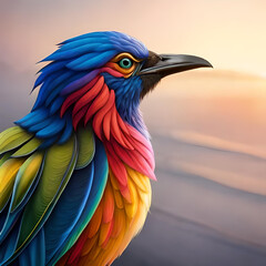 Fototapeta premium Blue and yellow birdy