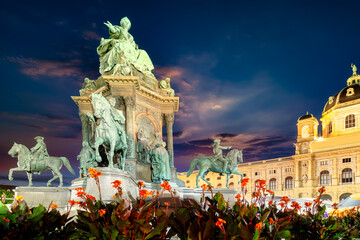 Empress Maria Theresa monument and art history museum in Vienna, Austria....