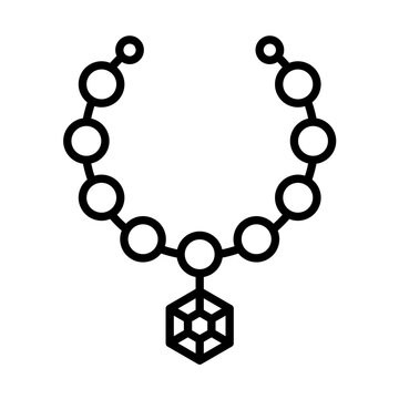 black necklace with geometric pendant clip art preview