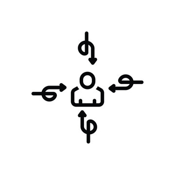 Black line icon for indirect 