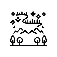 Black line icon for aurora 