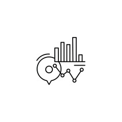 Combined graph linear icon concept. Combined graph line vector sign, symbol, illustration.