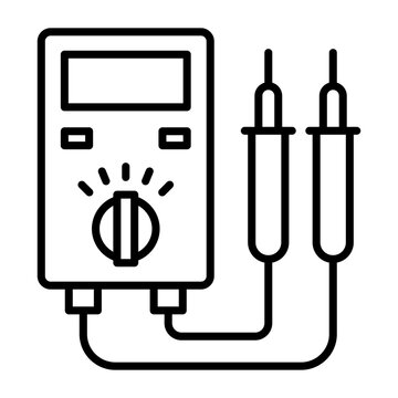 black multimeter with probes clip art preview