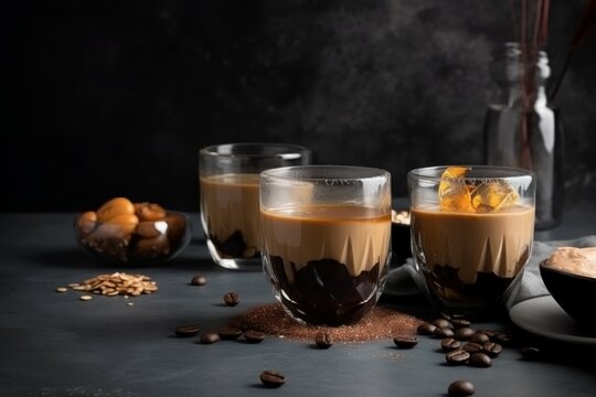 Dalgona coffee ice. Generate Ai