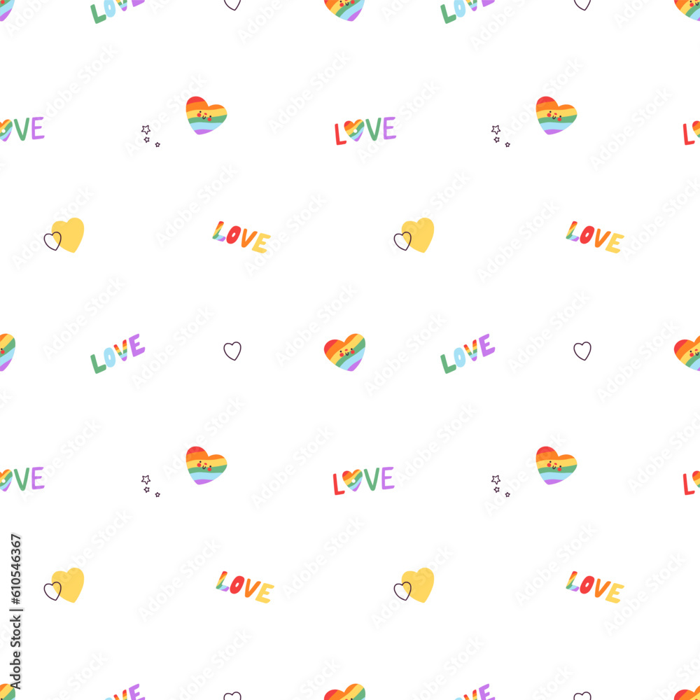Poster lgbt pattern, print. seamless lgbtq background, endless repeating texture design. rainbow-colored he