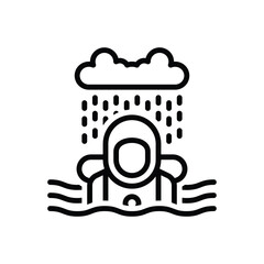 Black line icon for survive 