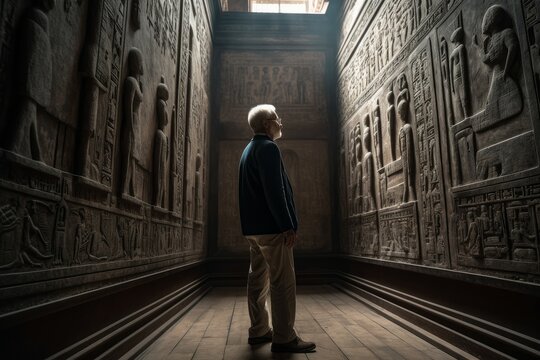 Egyptian tomb man culture. Generate Ai
