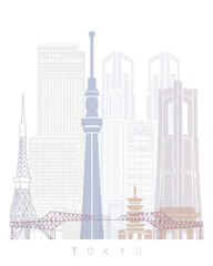 TOKYO SKYLINE POSTER PASTEL