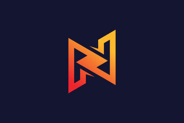 Letter N with energy concept logo design