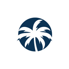 Palm tree with modern abstract concept logo design