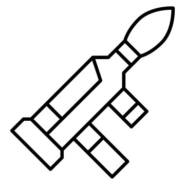 black rocket launcher outline clip art preview