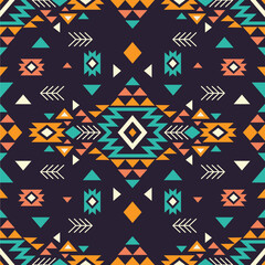 Fototapeta na wymiar Tribal Navajo vector seamless pattern. Aztec abstract geometric art print. Ethnic backdrop. Wallpaper, cloth design, fabric, paper, cover, textile, weave, wrapping. 