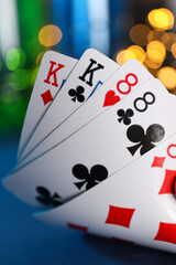 Concept of gambling, Poker gambling game, accessories for poker