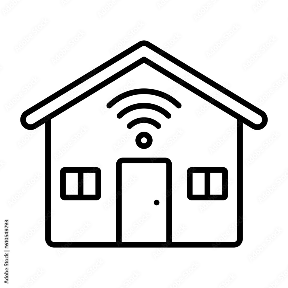 Canvas Prints house wifi icon