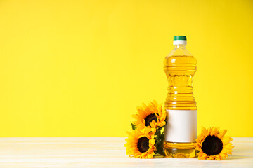 Concept of ingredients for cooking - Sunflower oil