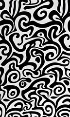 Abstract black & white seamless pattern