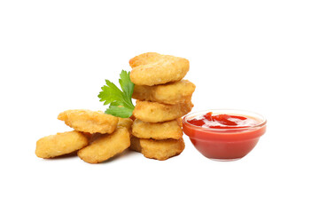 PNG, Concept of fast food - nuggets, isolated on white background