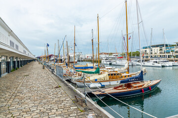 Fototapeta na wymiar Sailboats of the Bassin des Chalutiers port in La Rochelle, France