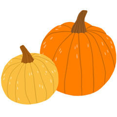 Cartoon cute funny pumpkin Halloween element.