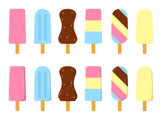 summer ice sweet cream stick vector icon 