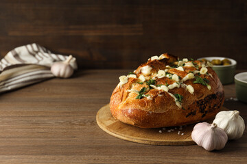 Tasty bakery product - garlic bread, homemade bread