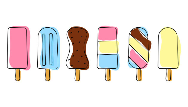 summer ice sweet cream stick vector icon 