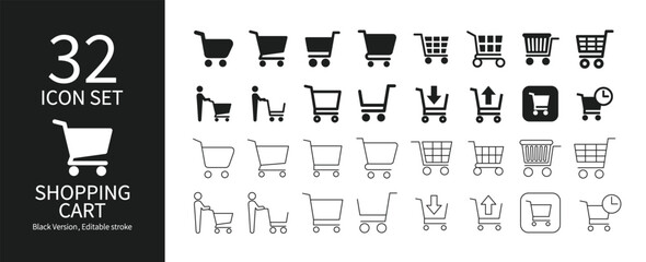 Shopping cart icon sets in various designs © SUE