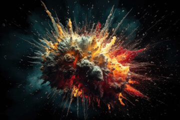 Fototapeta premium Explosion. Abstract dramatic backgrounds for your design. Generative AI