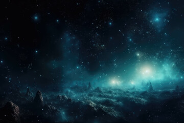Fototapeta na wymiar Space background deep space full stars shiny beautiful. Generative AI