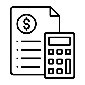 document calculator icon black outline clip art preview