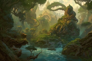 Fantasy forest. Generate Ai