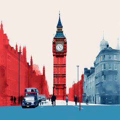 Fototapeta na wymiar Illustration of the beautiful city of London. United Kingdom