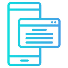 Website smartphone gradient line icon, use for website mobile app presentation