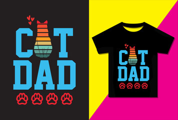 Mens World Best Cat Dad, Cat Dad Father's Day T shirt Design, vector Father's Day T shirt design, Dad shirt, Father typography T shirt, Retro T shirt design