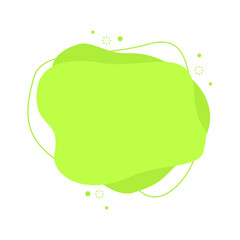 green flat abstract blob element isolated on white background	