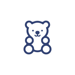Naklejka premium Teddy Bear cartoon line icon