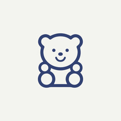 Teddy Bear cartoon line icon