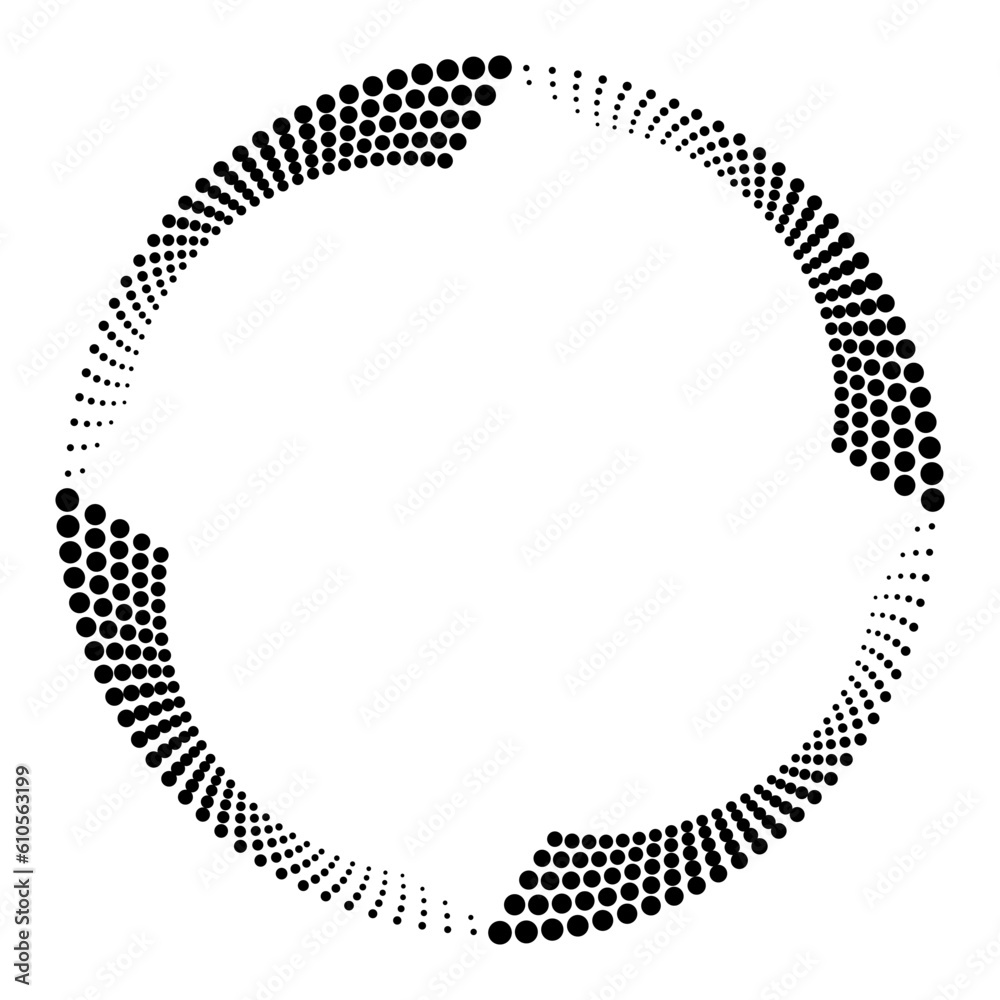Wall mural abstract halftone dots circle background. creative geometric round ornament pattern. vector halftone