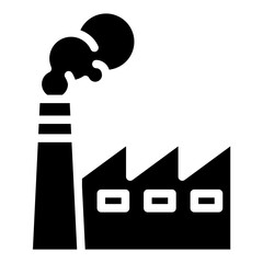 vector factory industrial building black fil icon