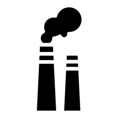 vector factory industrial building black fil icon