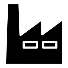 vector factory industrial building black fil icon