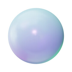 3d plastic abstract light purple sphere. Gradient pearl isolated on white background. 3d clay glossy realistic ball with place for your text. Glass bubble object. Vector volume backdrop illustration
