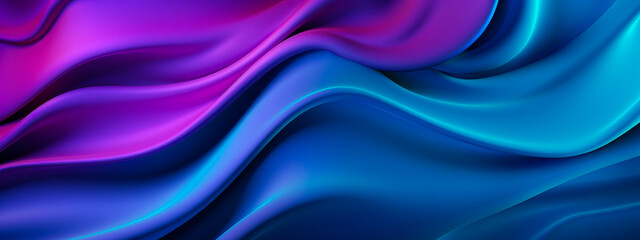 Obraz premium abstract background with smooth lines in blue, purple and black colors. Generative AI