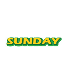 Days of the week. Sunday word art