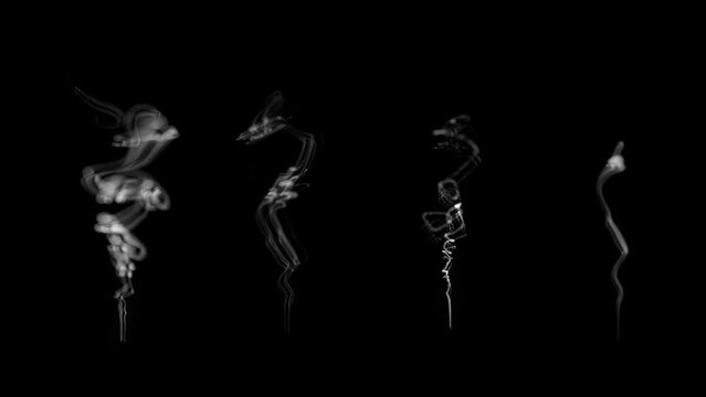 Cigarette Smoke element on black background for compositing, easy to use effect