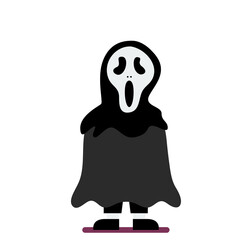 Boy dressed in scary ghost costume