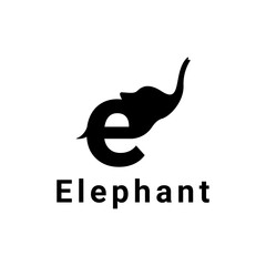 Obraz premium Letter E Initial Elephant Abstract Vector Logo Template