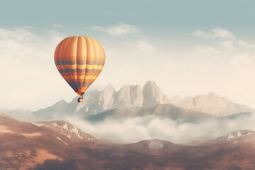 Fototapeta na wymiar hot air balloon over region country