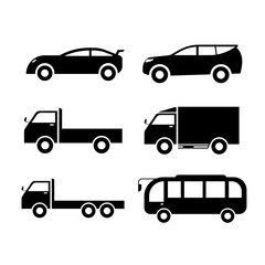 set car icon. four wheeler vector icon. signs and symbols of cars and trucks. light vehicle icon design for application user interface and design elements